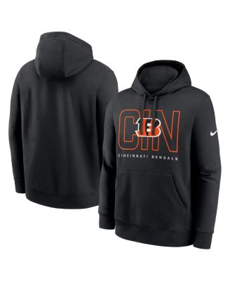 Nike - Men's Black Cincinnati Bengals Busted Play Club Fleece Pullover Hoodie