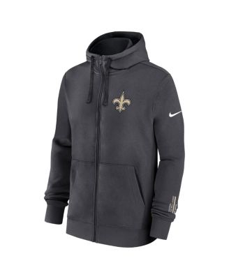 Men's Anthracite New Orleans Saints Primetime Club Full-Zip Hoodie