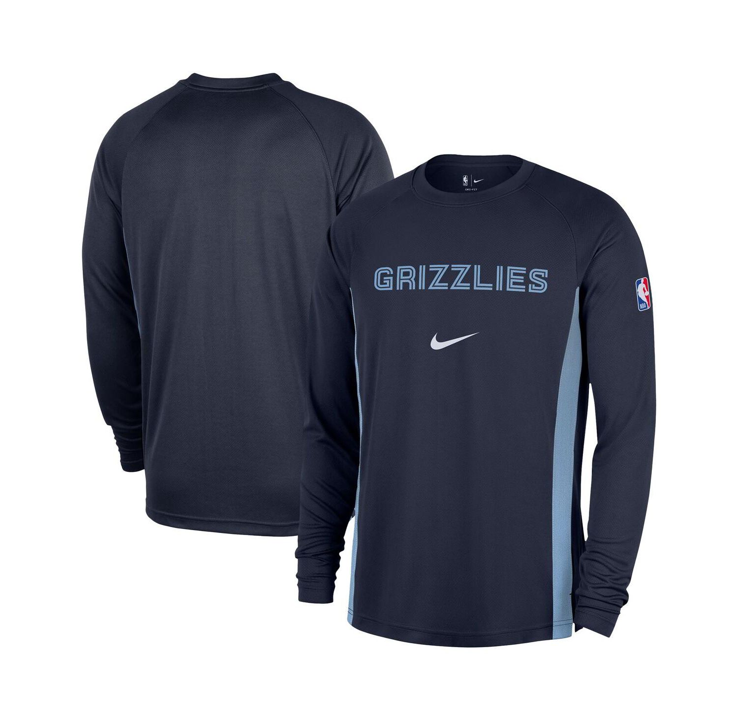 Men's Navy Memphis Grizzlies 2025/26 Authentic Pre-Game Legend Dri-FIT Long Sleeve Shooting T-Shirt