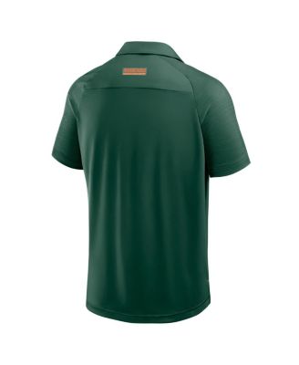 Men's Green Miami Hurricanes Take the Lead Defender Raglan Polo Shirt