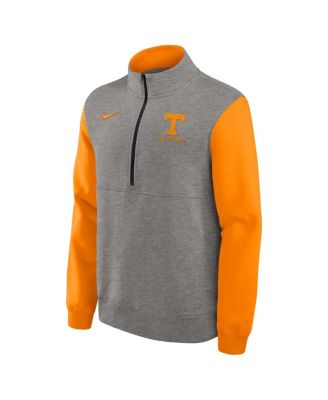 Men's Heather Gray/Tennessee Orange Tennessee Volunteers Club Fleece Half-Zip Pullover Hoodie