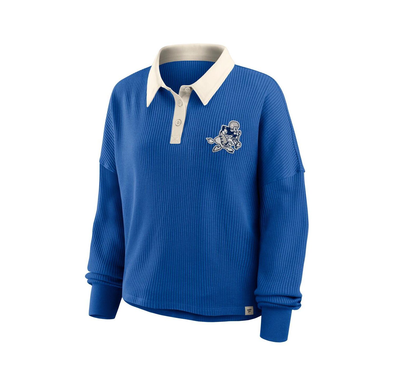 Women's Royal Dallas Cowboys Oversized Hometown Premium Thermal Long Sleeve T-Shirt