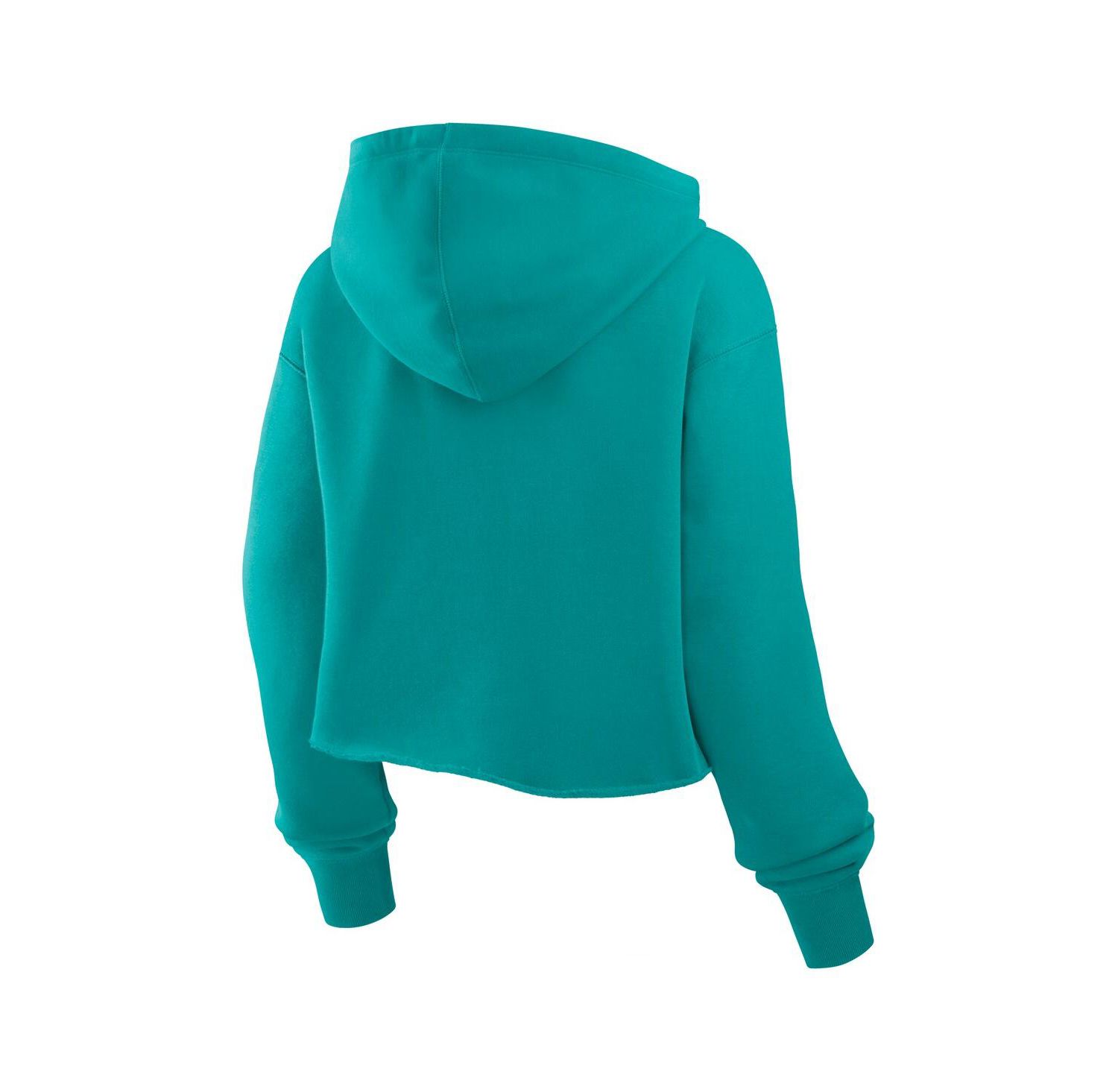 Women's Aqua Miami Dolphins Oversized Hometown Heritage Cropped Hoodie