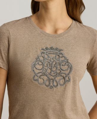 Women's Beaded-Crest Jersey T-Shirt