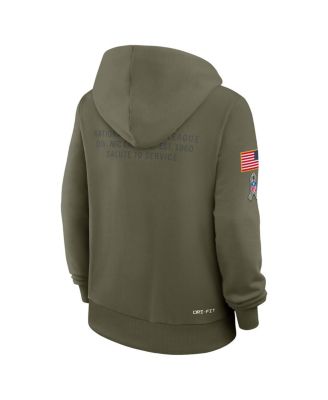 Women's Olive Dallas Cowboys 2025 Salute to Service Sideline Standard Issue Dri-FIT Hoodie