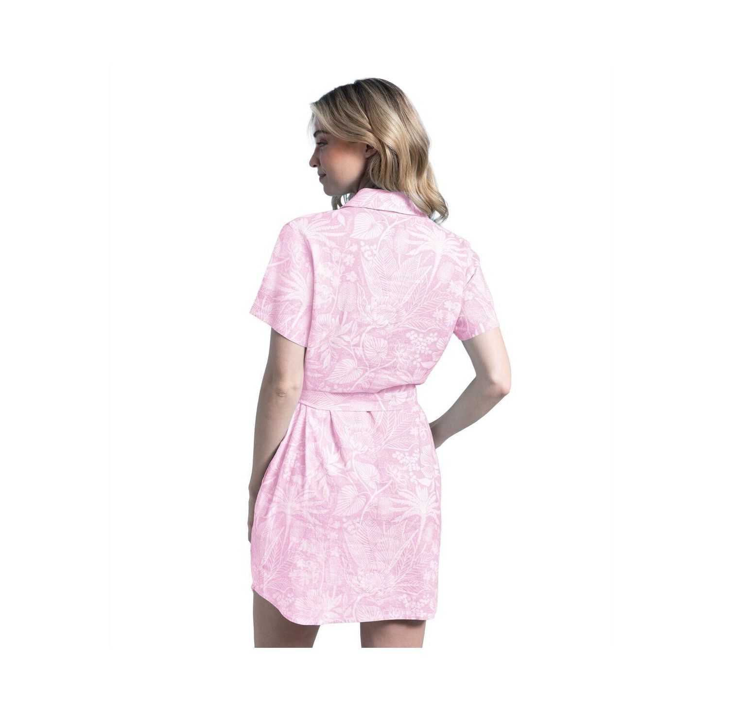 Women's Pink Minnesota Vikings Palm Linen Dress