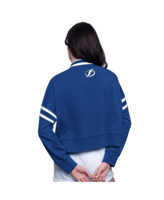 Women's&nbsp;Blue Tampa Bay Lightning Power Play Cropped Pullover Sweatshirt