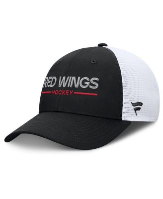 Fanatics - Men's Black/White Detroit Red Wings Authentic Pro Rink Lockup Adjustable Trucker Hat