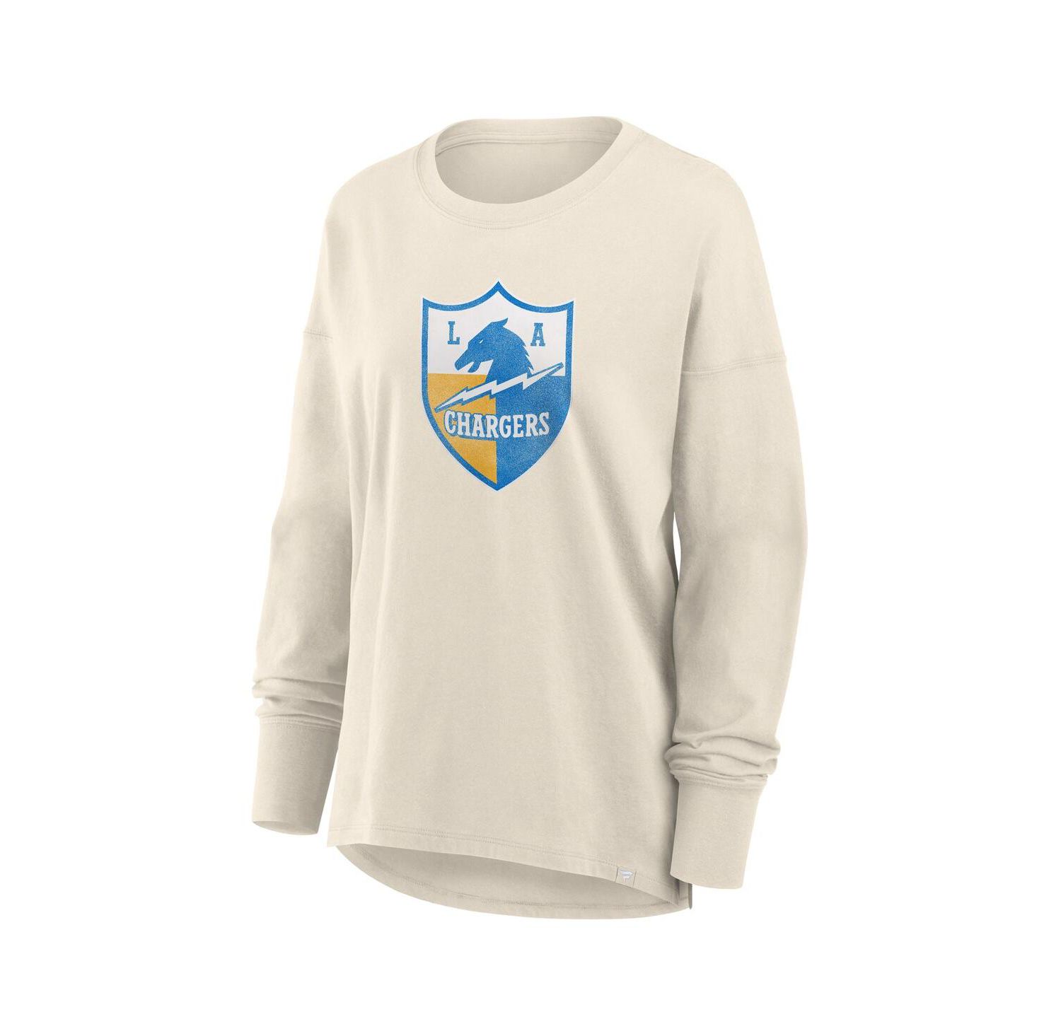 Women's Cream Los Angeles Chargers Dove Legacy Long Sleeve T-Shirt