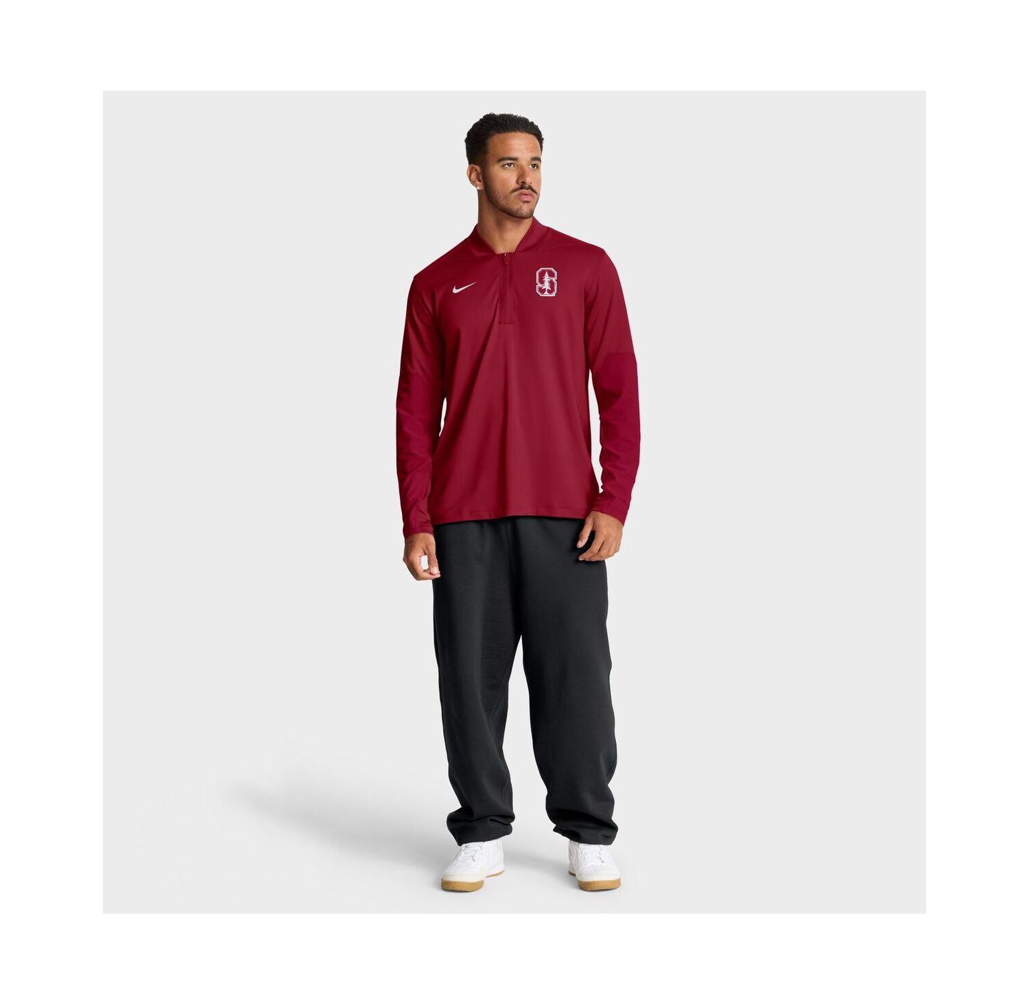 Men's Crimson Stanford Cardinal One Goal Performance Half-Zip Pullover Hoodie