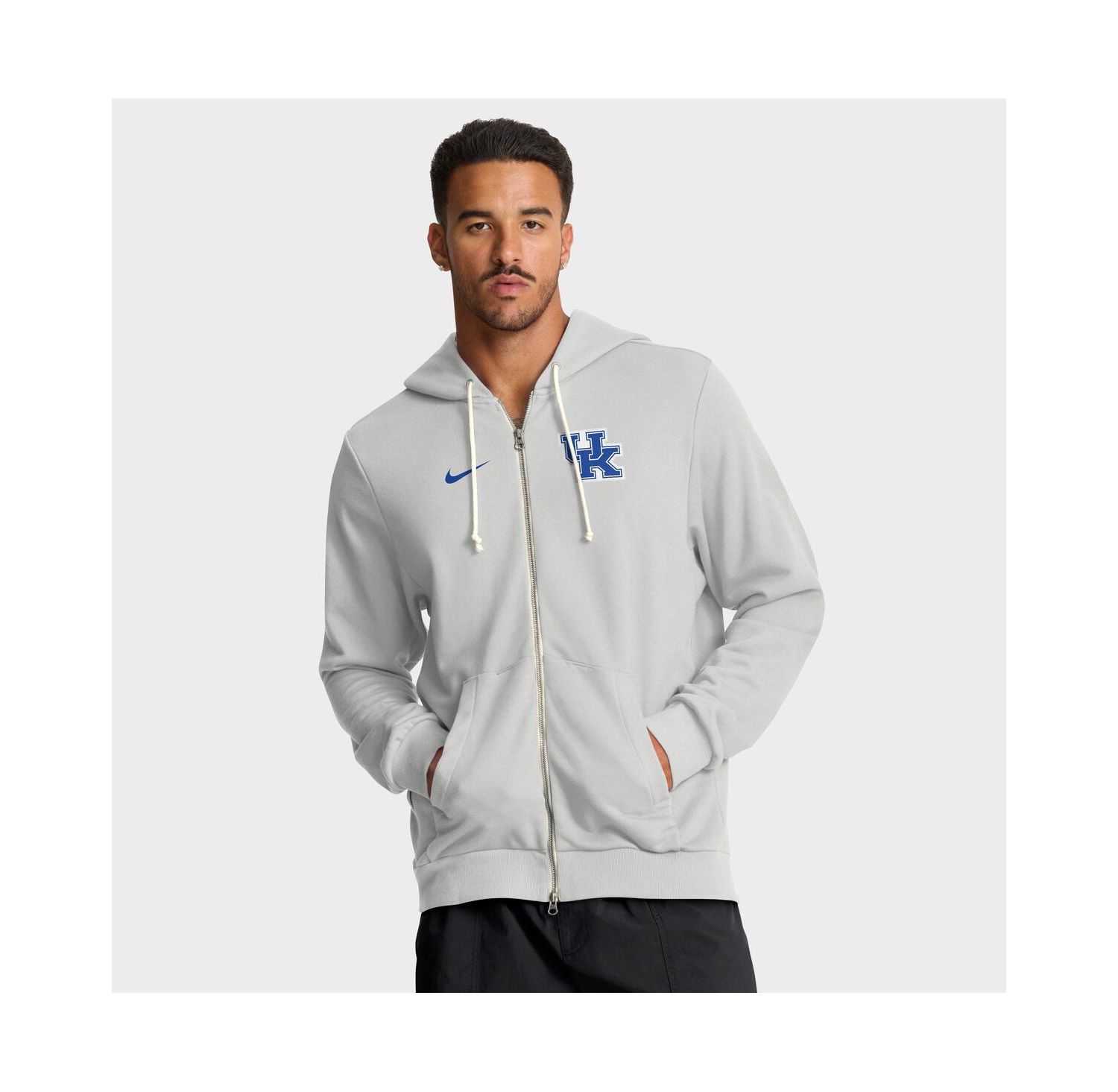 Men's Gray Kentucky Wildcats 2025 Sideline Standard Issue Dri-FIT Full-Zip Hoodie