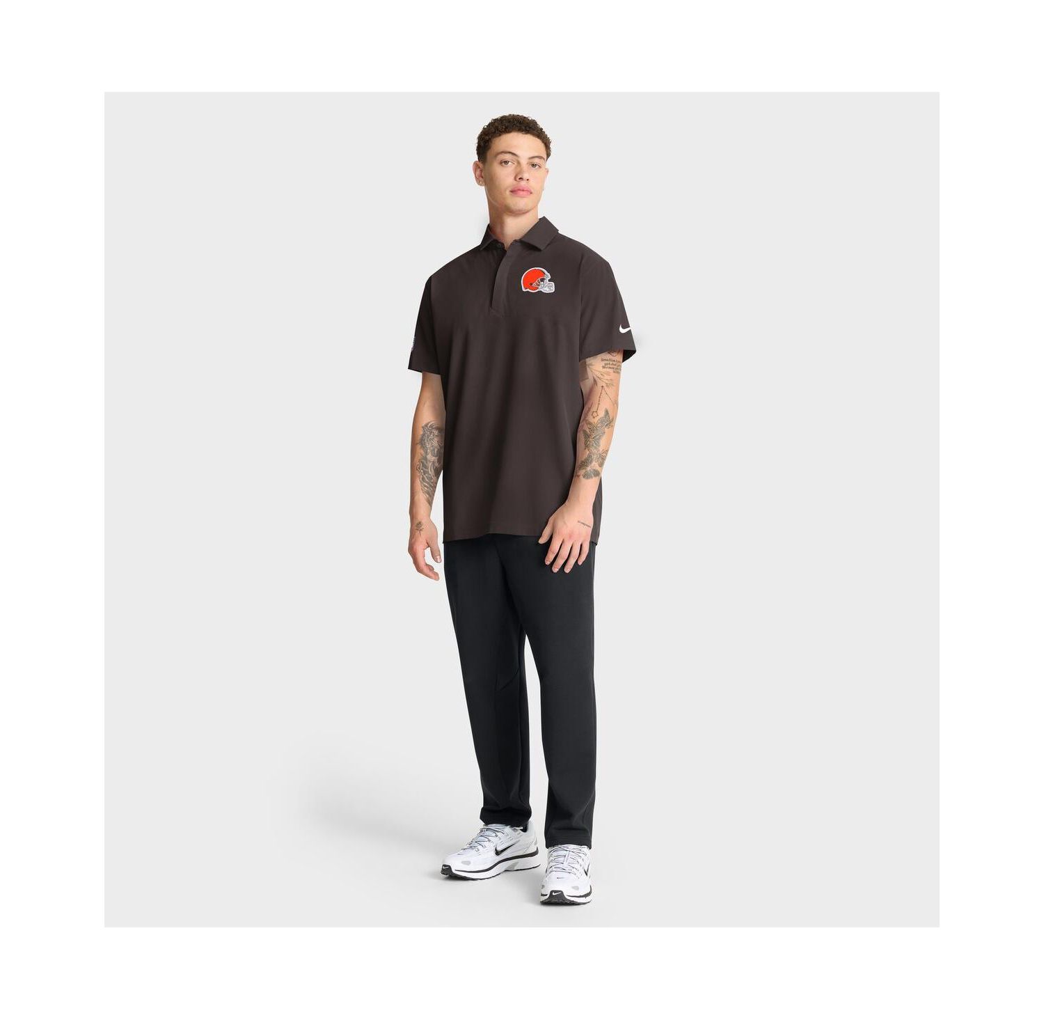 Men's Brown Cleveland Browns Sideline Woven Dri-FIT Polo Shirt