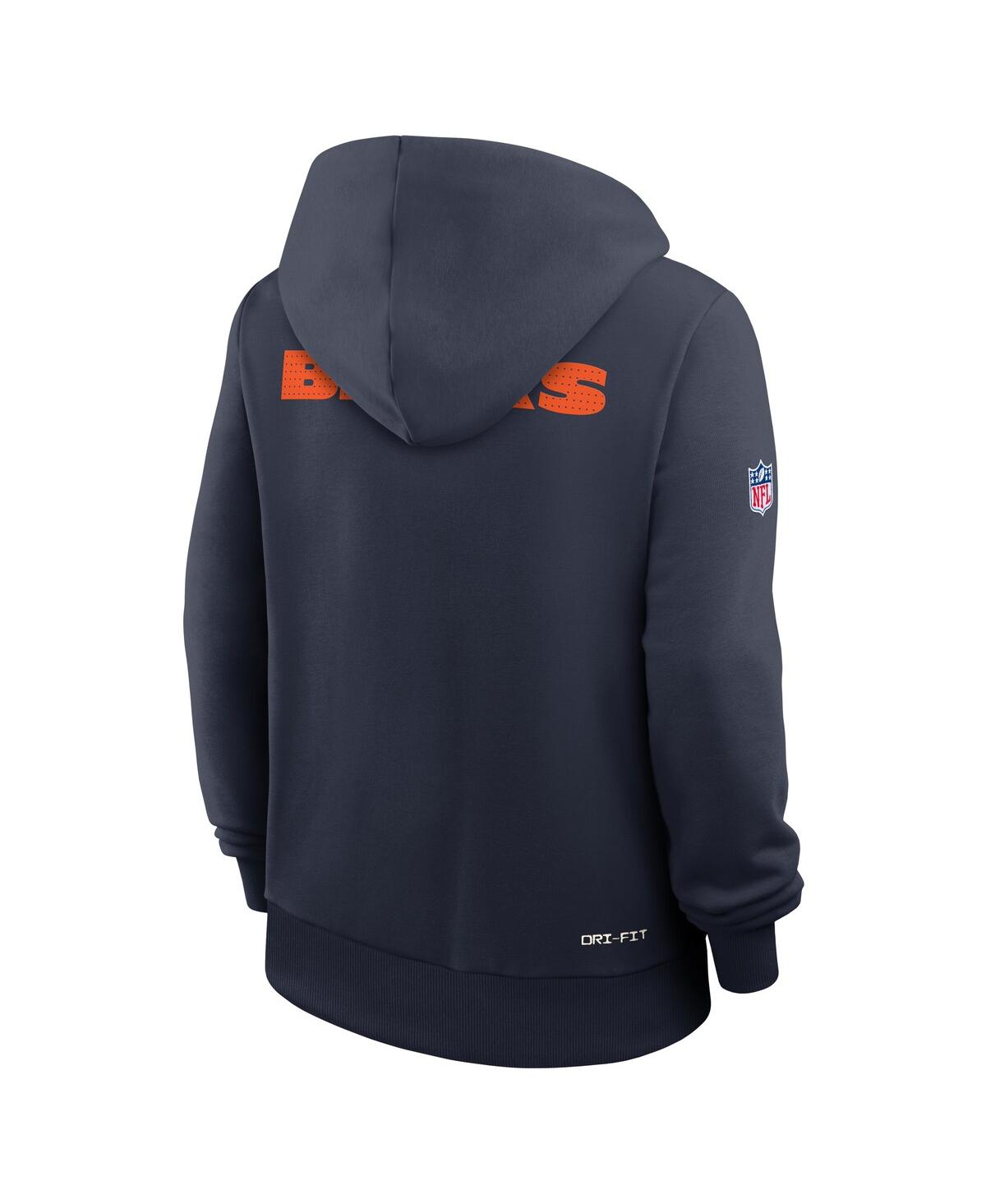 Nike Women's Navy Chicago Bears Sideline Standard Issueâ Initial Homeâ Dri-fit Hoodie In Blue