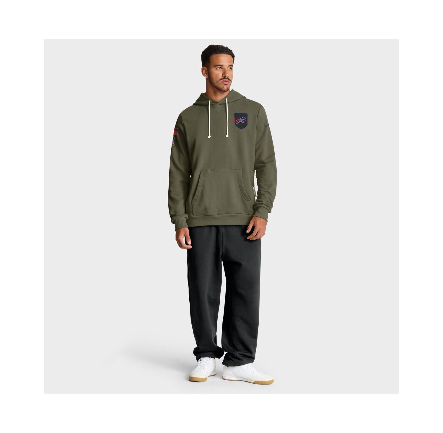 Men's Olive Buffalo Bills 2025 Salute to Service Sideline Standard Issue Dri-FIT Hoodie
