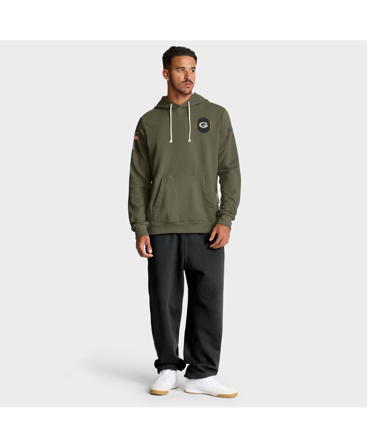 Nike Men's Olive Green Bay Packers 2025 Salute to Service Sideline Standard Issue Dri-fit Hoodie