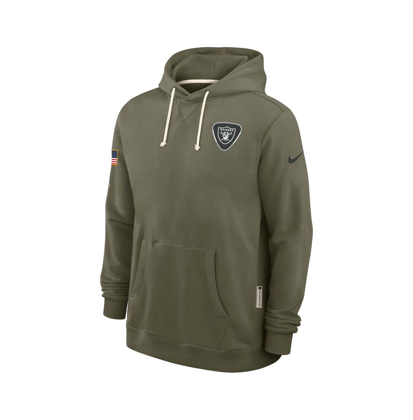 Мужское худи Nike Olive Las Vegas Raiders 2025 Salute to Service Sideline Standard Issue Dri-FIT — фото 4