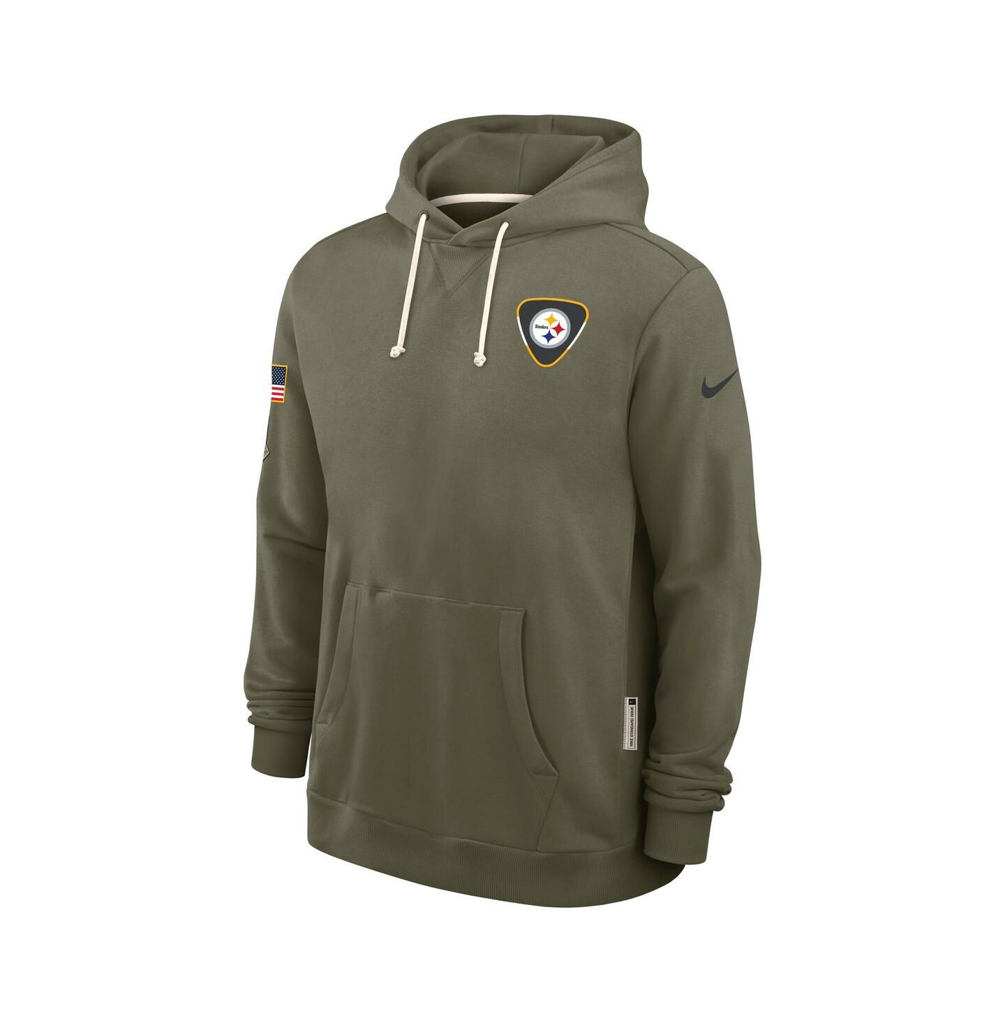 Мужское худи Nike Olive Pittsburgh Steelers 2025 Salute to Service Sideline Standard Issue Dri-FIT — фото 4