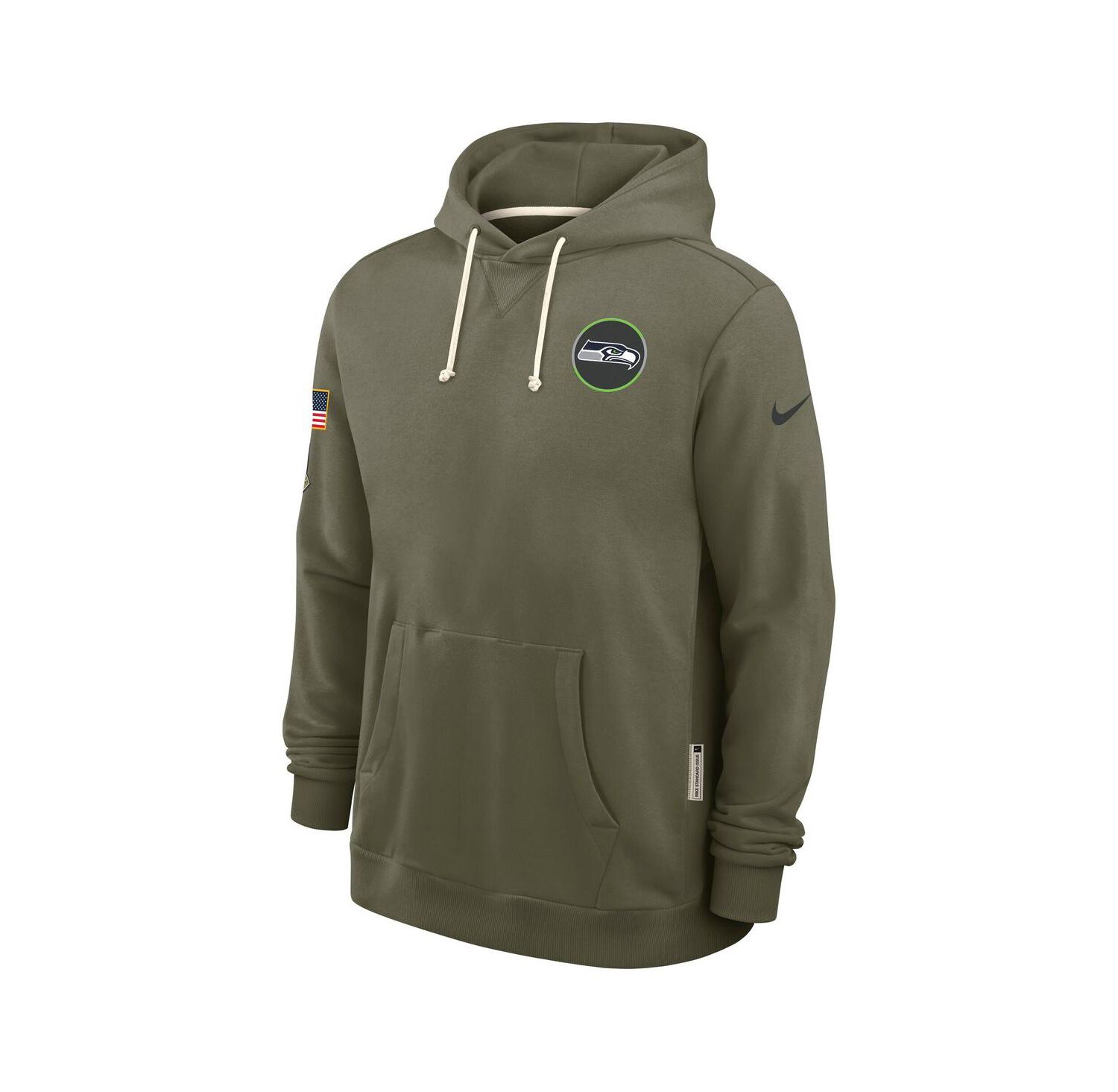 Men's Olive Seattle Seahawks 2025 Salute to Service Sideline Standard Issue Dri-FIT Hoodie