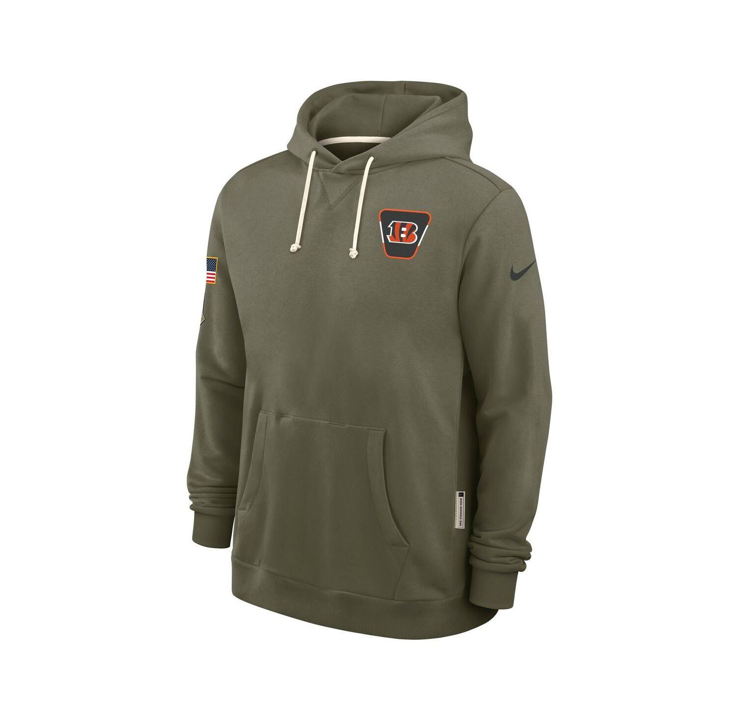 Men's Olive Cincinnati Bengals Big & Tall 2025 Salute to Service Sideline Dominant Force Dri-FIT Hoodie