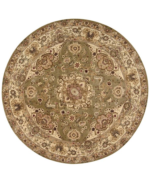 Nourison Wool & Silk 2000 2028 Olive 4' Round Rug & Reviews Rugs Macy's