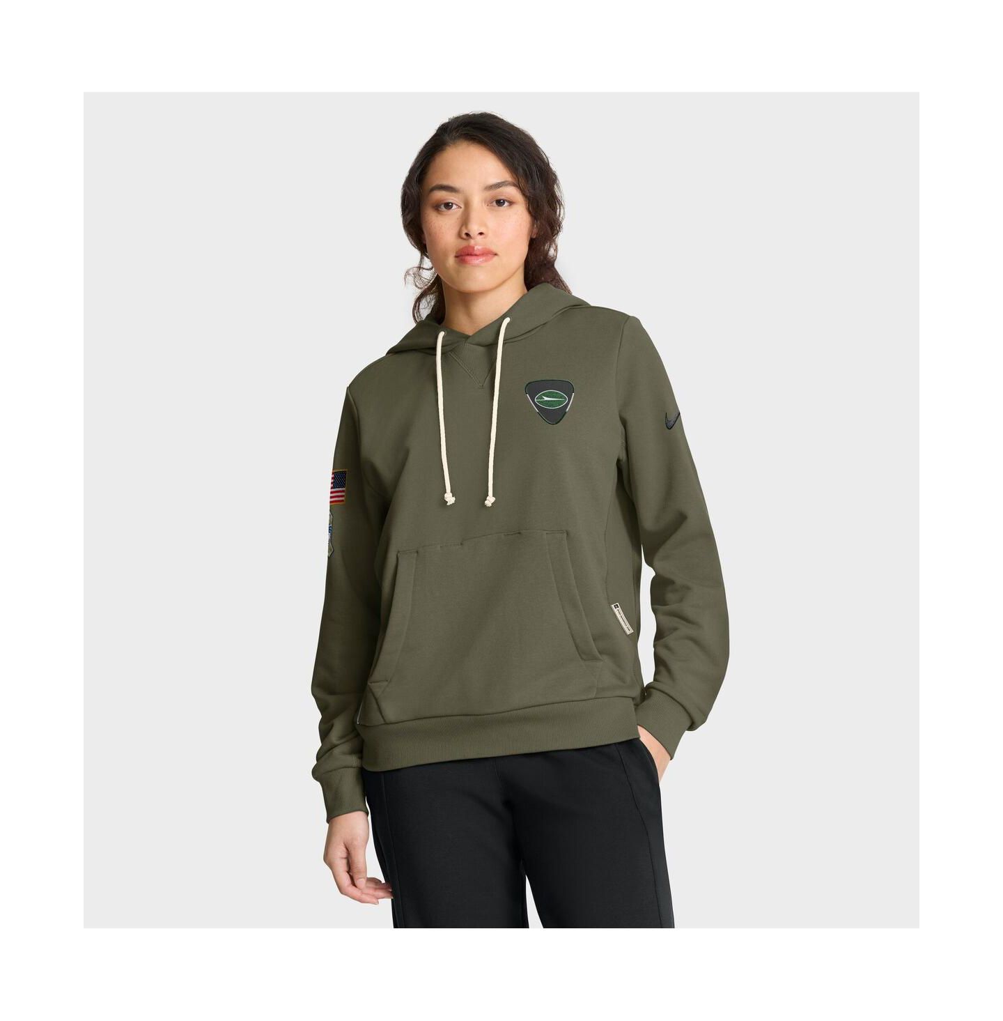 Женское худи Nike Olive New York Jets 2025 Salute to Service Sideline Standard Issue Dri-FIT — фото 1