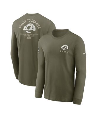 Nike - Men's Olive Los Angeles Rams 2025 Salute to Service Sideline Long Sleeve T-Shirt