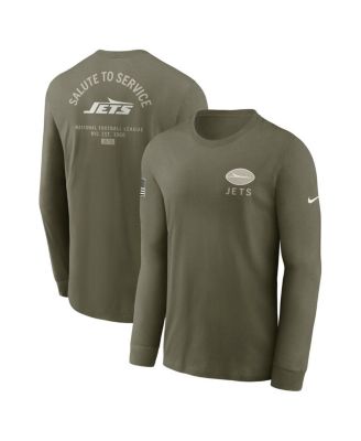 Nike - Men's Olive New York Jets 2025 Salute to Service Sideline Long Sleeve T-Shirt