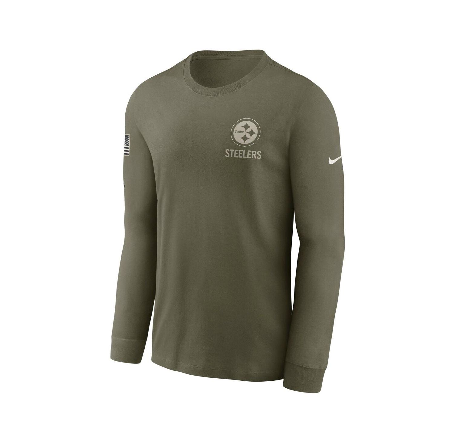 Men's Olive Pittsburgh Steelers 2025 Salute to Service Sideline Long Sleeve T-Shirt
