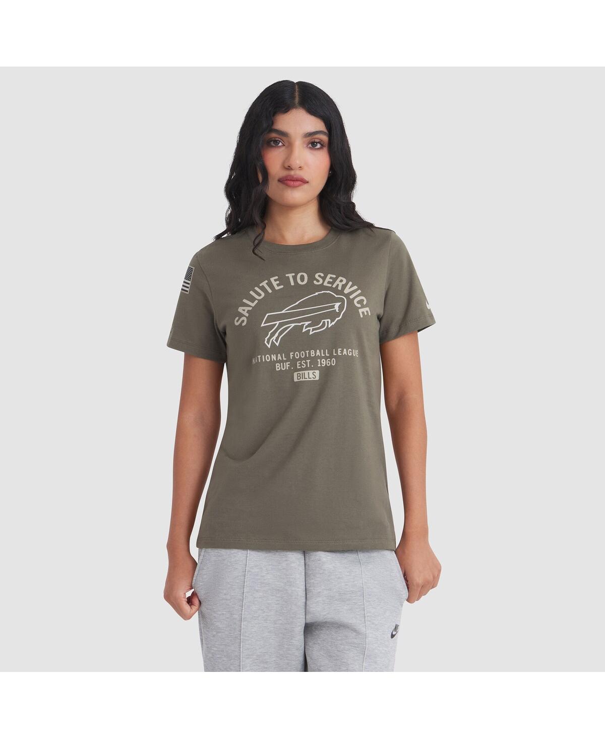 Nike Women's Olive Buffalo Bills 2025 Salute To Service Sideline T-shirt In Green