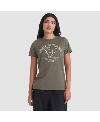 Nike - Women's Olive Houston Texans 2025 Salute to Service Sideline T-Shirt
