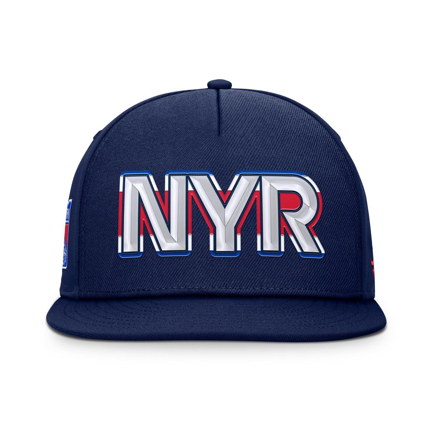 Мужская кепка Fanatics Navy New York Rangers Authentic Pro Rink Team Code Snapback Hat — фото 3