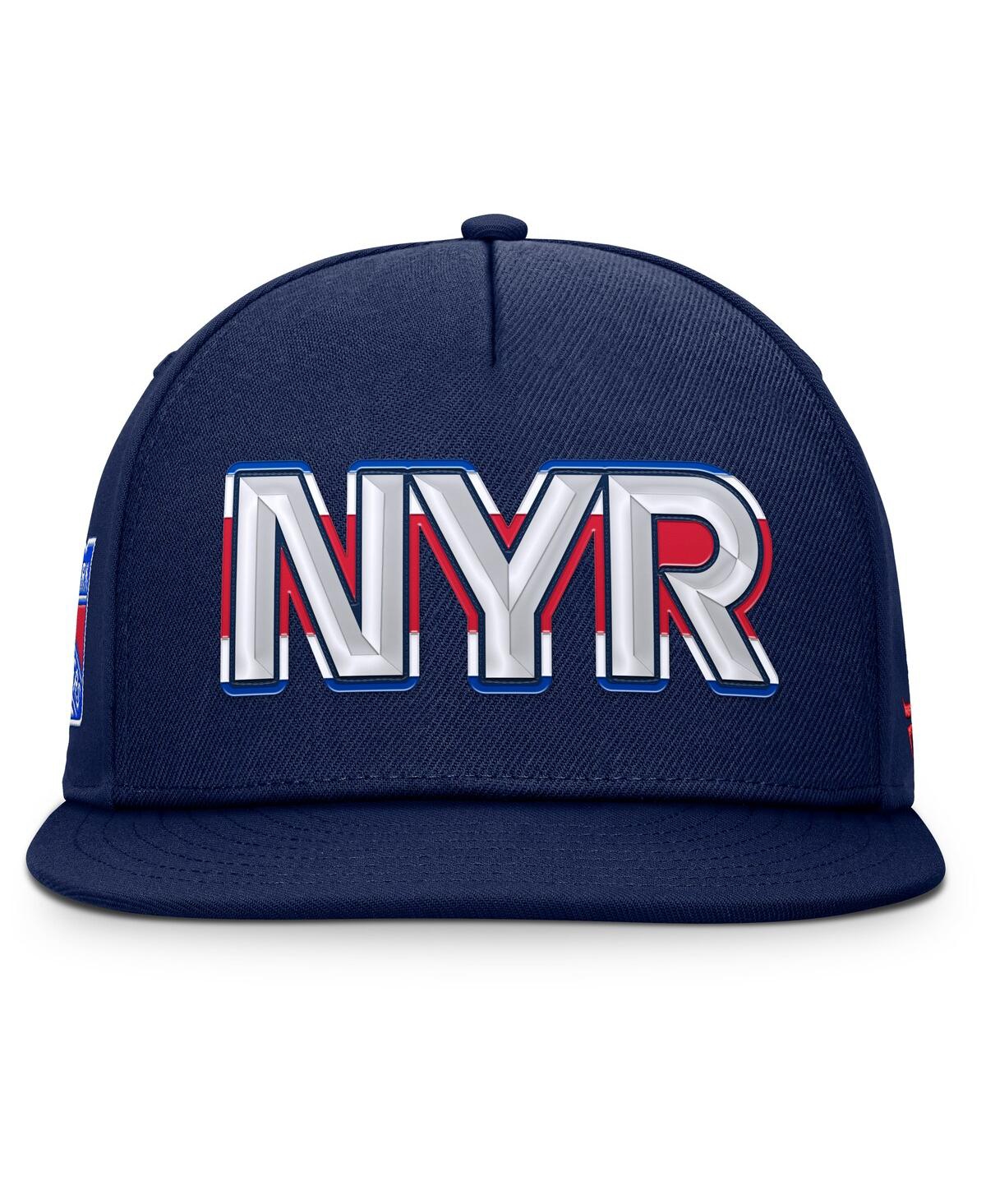 Fanatics Men's Navy New York Rangers Authentic Pro Rink Team Code Snapback Hat In Blue