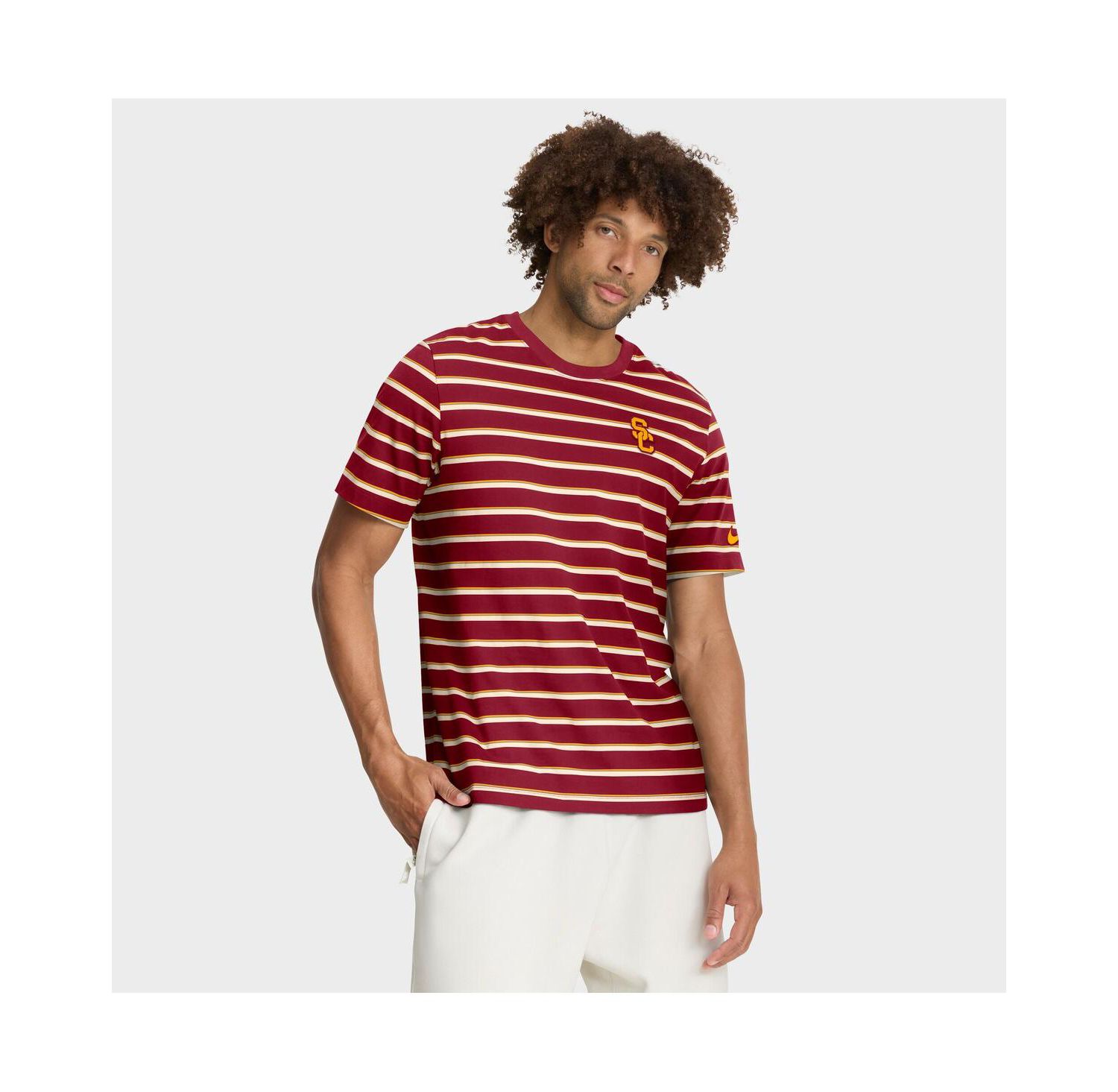 Men's Cardinal USC Trojans Athletic Prep Legacy Summit Stripe T-Shirt