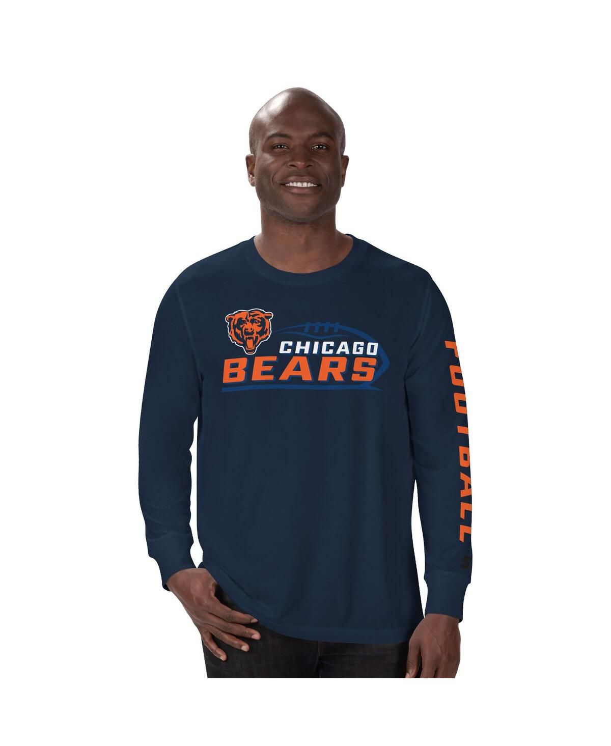Мужская темно-синяя футболка с длинным рукавом Chicago Bears Half Time