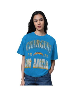 Starter - Women's Heather Powder Blue Los Angeles Chargers Oversized Hall of Fame T-Shirt