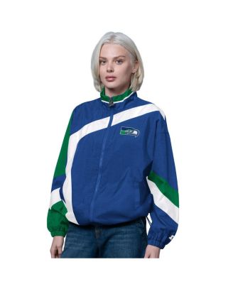 Starter - Women's Royal/Green Seattle Seahawks 1st Quarter Full-Zip Windbreaker