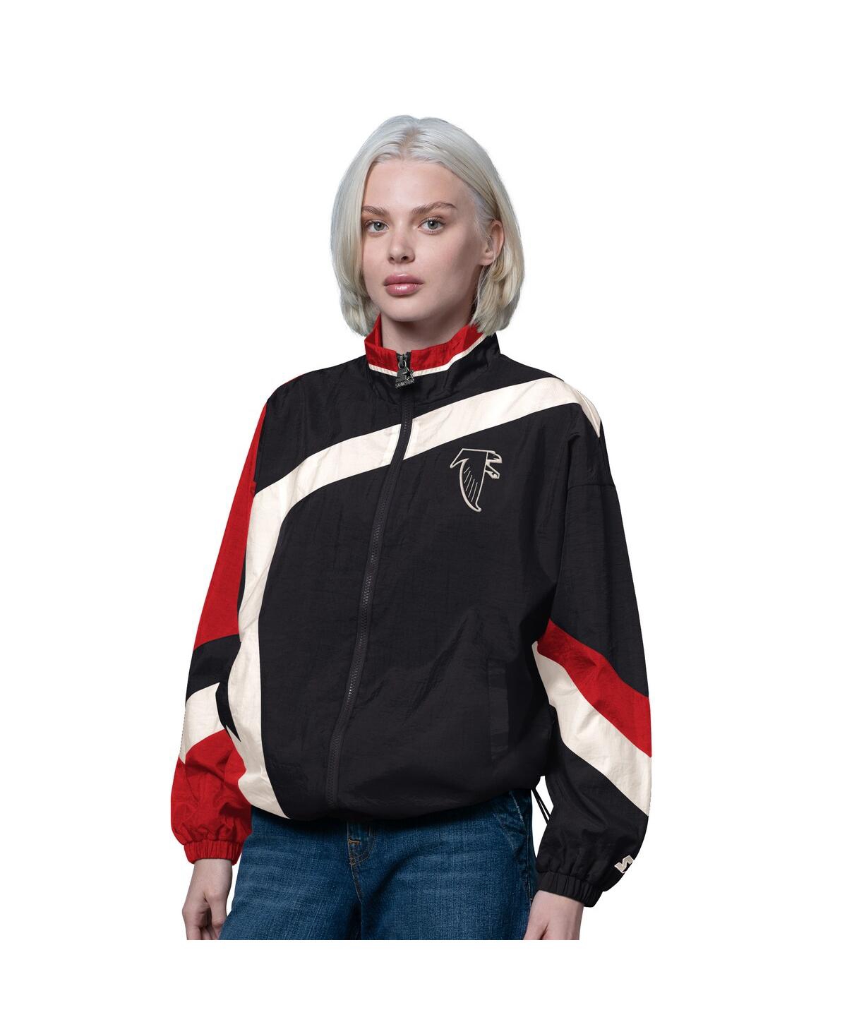 Starter Women's Black/red Atlanta Falcons 1st Quarter Full-zip Windbreaker Jacket In Multi