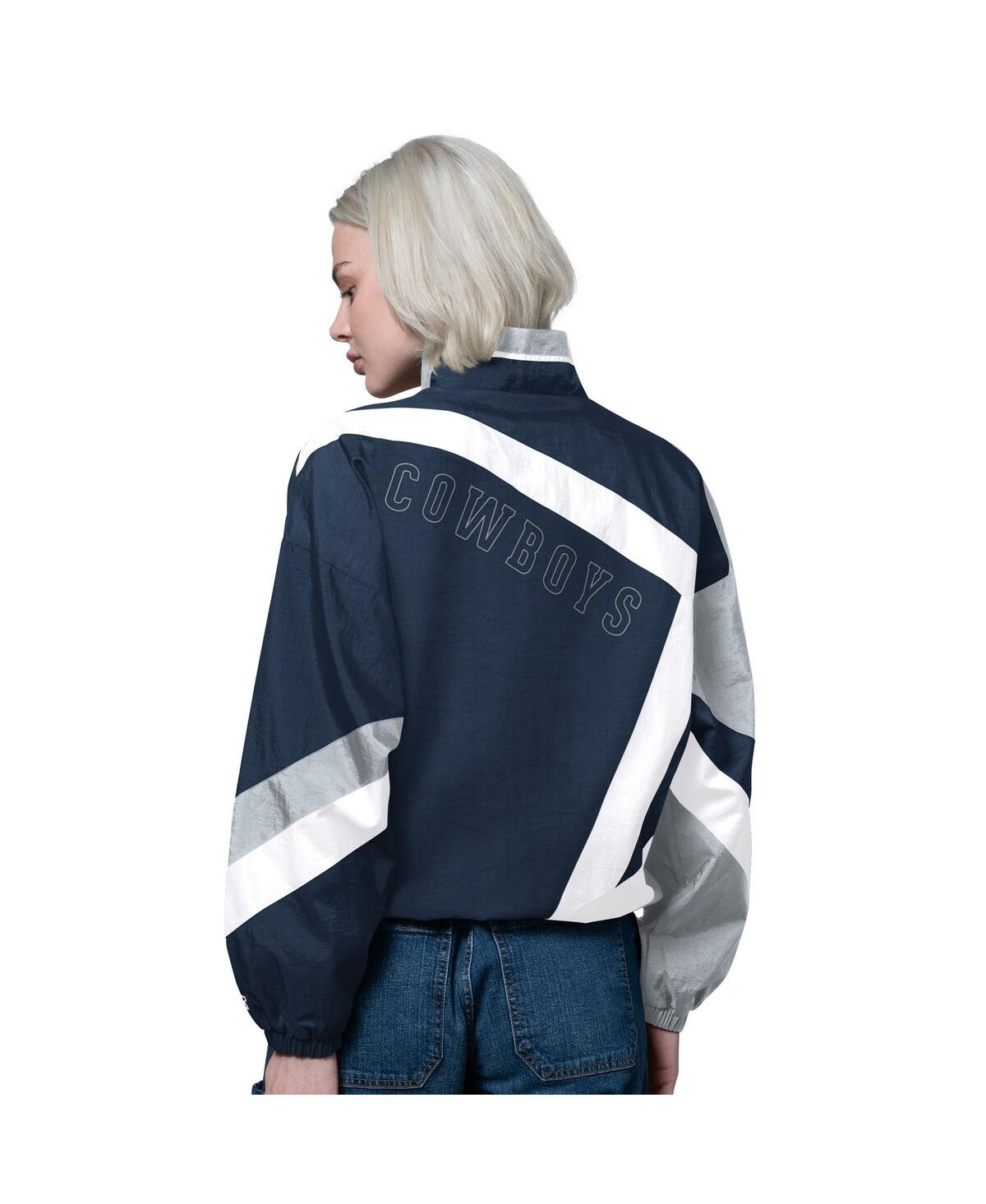 Starter Women's Navy/silver Dallas Cowboys 1st Quarter Full-zip Windbreaker Jacket In Multi
