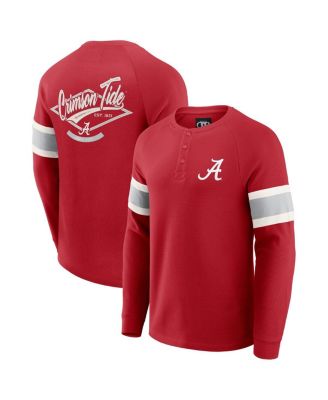 Fanatics - Men's Darius Rucker Collection by Crimson Alabama Crimson Tide Waffle-Knit Raglan Long Sleeve Henley T-Shirt