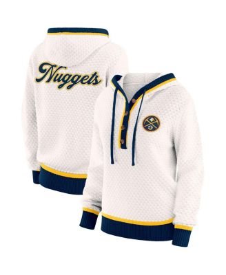 WEAR by Erin Andrews - Women's White Denver Nuggets Plus Size Hoodie Sweater
