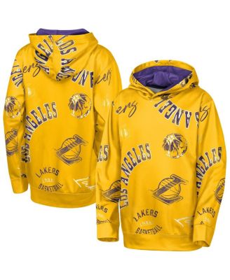 Outerstuff - Big Boys and Girls Gold Los Angeles Lakers Moving Violation Hoodie