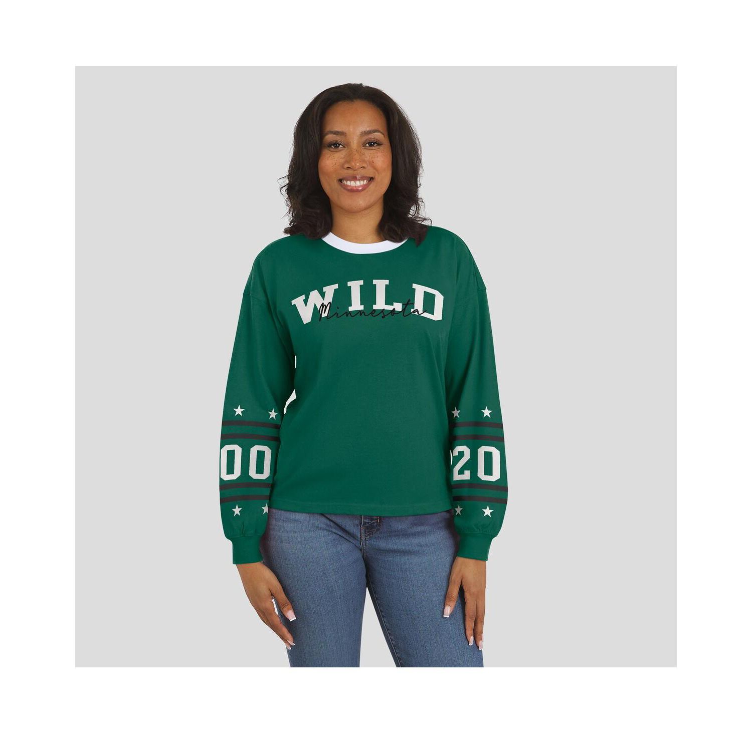 Women's Green Minnesota Wild Long-Sleeve Sport T-Shirt