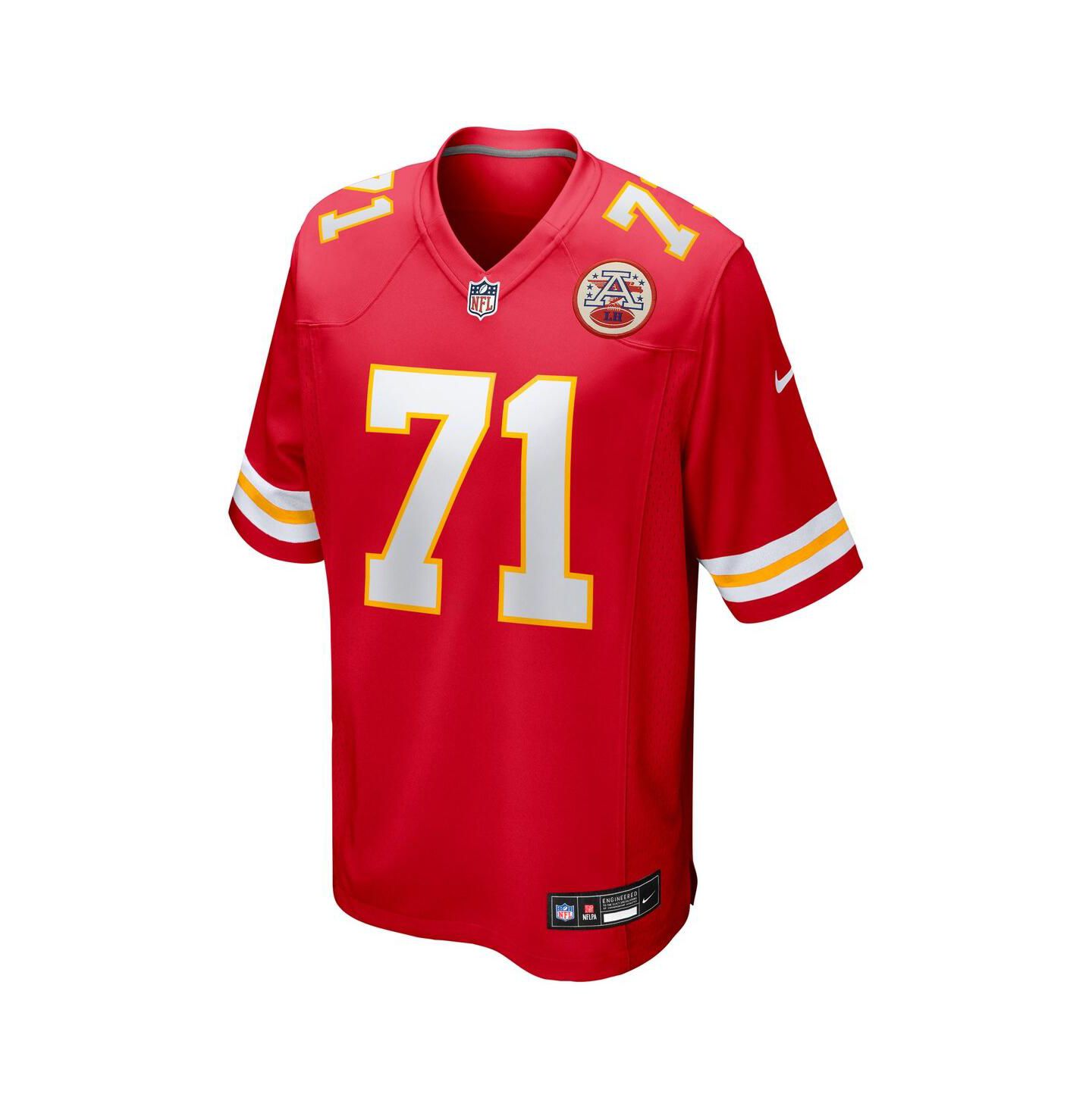 Мужской топ Nike Josh Simmons Red Kansas City Chiefs 2025 NFL Draft First Round Pick Game Jersey — фото 2
