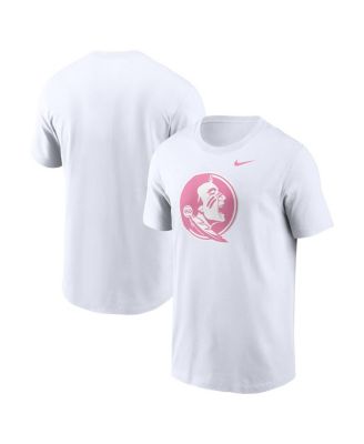 Nike - Men's White Florida State Seminoles Pink Logo T-Shirt