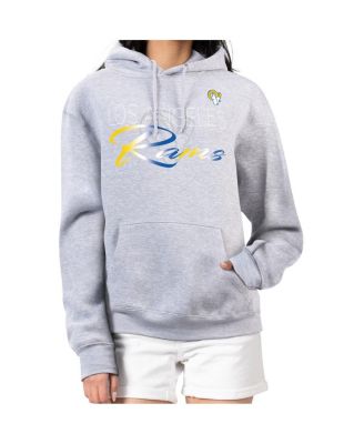 G-III 4Her by Carl Banks - Women's Gray Los Angeles Rams Shadow Logo Fleece Pullover Hoodie