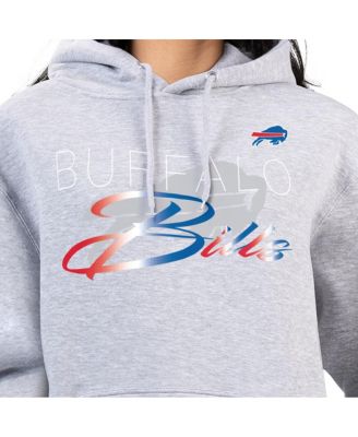 Women's Gray Buffalo Bills Shadow Logo Fleece Pullover Hoodie