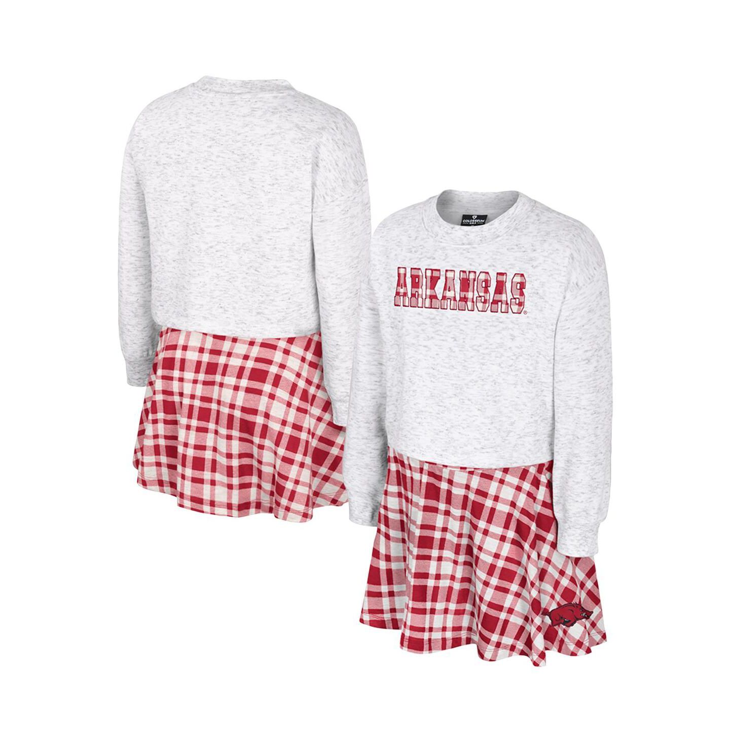 Комплект Colosseum 2-Piece Gray Arkansas Razorbacks Marceline Plaid Skirt and Top Set для девочек — фото 1
