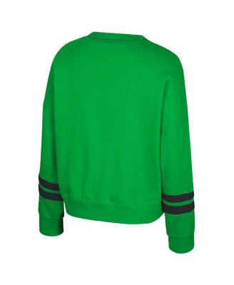 Women's Green Oregon Ducks Splashy Crewneck Fleece Sweatshirt