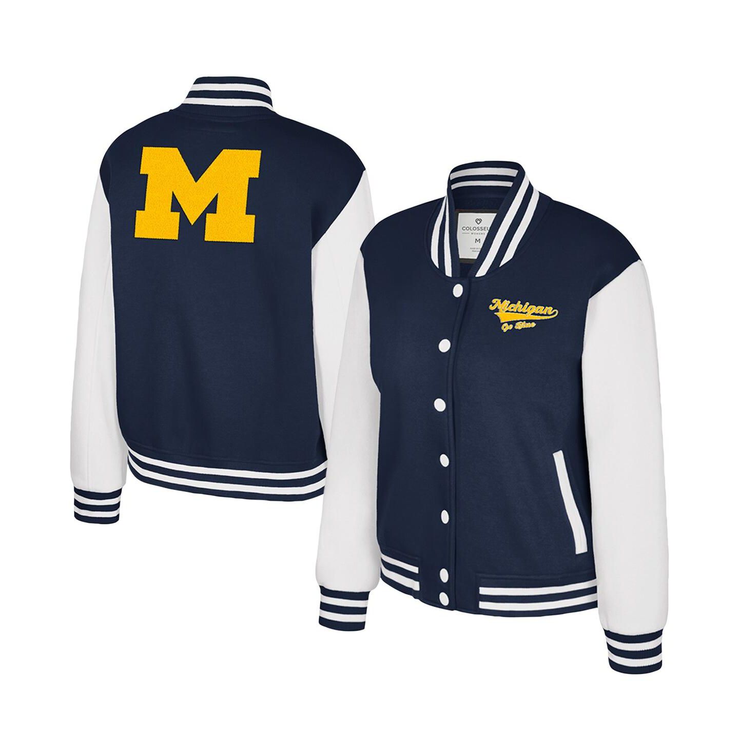 Женская куртка Colosseum Navy Michigan Wolverines French Baguette Full Snap Fleece — фото 1
