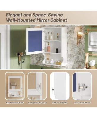 20'' Wall Mounted Bathroom Cabinet with Mirror & Storage Door